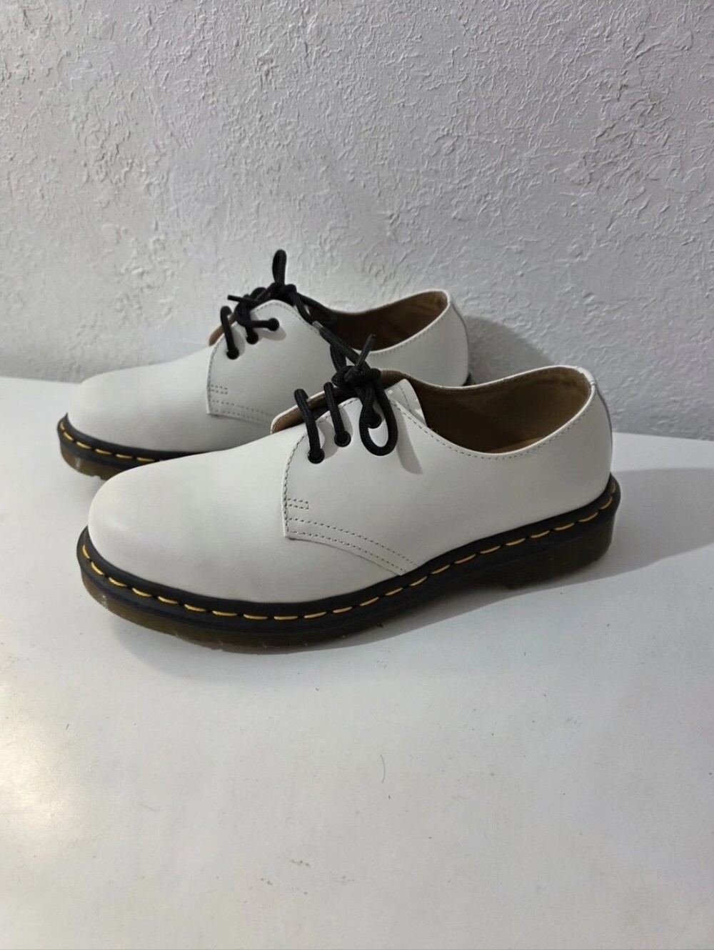 Dr. Doc Martens 1461 Quad White Leather Lace Up Oxford Shoes Women's Size 8
